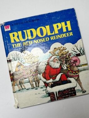 Vintage Rudolph the Red-Nosed Reindeer Whitman Tell-A-Tale Book Christmas